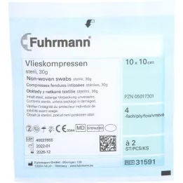 VLIESKOMPRESSEN steril 10x10 cm 4 ganger, 50X2 stk