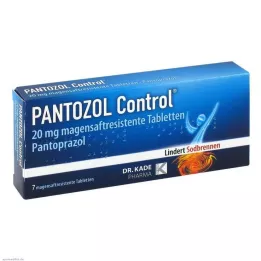 PANTOZOL Kontroll 20 mg gastro-resistente tabletter, 7 stk