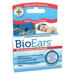 Bioears silikon ørepropper antimikrobielle, 6 stk