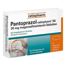 PANTOPRAZOL-ratiopharm SK 20 mg gastro-resistente tabletter, 14 stk