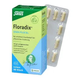 Floradix jern pluss B12 veganske kapsler, 40 stk