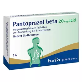 PANTOPRAZOL beta 20 mg syre gastro-resistente tabletter, 14 stk