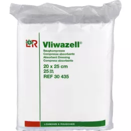 VLIWAZELL Absorberende kompresser usterile 20x25 cm, 25 stk