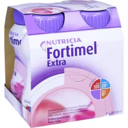 FORTIMEL Ekstra jordbærsmak, 4x200 ml