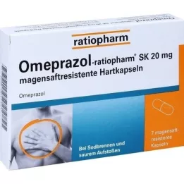 Omeprazolratiopharm SK 20 mg Gastric Saftr.harps., 7 stk