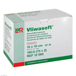 VLIWASOFT Nonwoven kompresser 10x10 cm steril 4l., 150 stk