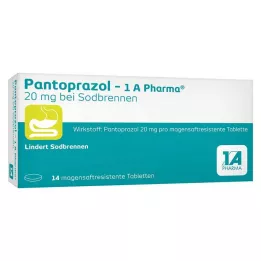 PANTOPRAZOL-1A Pharma 20mg mot halsbrann msr.Tab., 14 stk