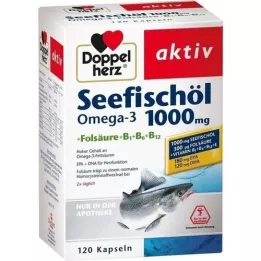 DOPPELHERZ Sea Fish Oil Omega-3 1000 mg+fols.kaps., 120 stk