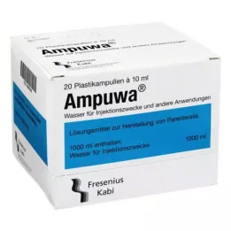AMPUWA Plastampuller injeksjons-/infusjonsløsning, 20X10 ml