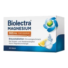 BIOLECTRA Magnesium 365 mg fortissimum sitron, 20 stk