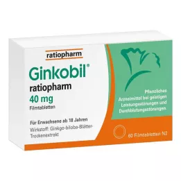 GINKOBIL-ratiopharm 40 mg filmdrasjerte tabletter, 60 stk