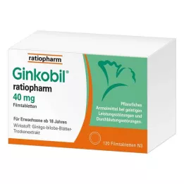 GINKOBIL-ratiopharm 40 mg filmdrasjerte tabletter, 120 stk