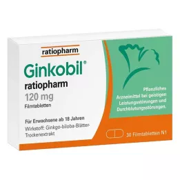 GINKOBIL-ratiopharm 120 mg filmdrasjerte tabletter, 30 stk