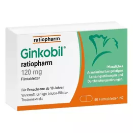 GINKOBIL-ratiopharm 120 mg filmdrasjerte tabletter, 60 stk