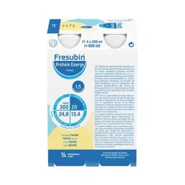 FRESUBIN PROTEIN Energi DRINK Vaniljedrikkeflaske, 4X200 ml
