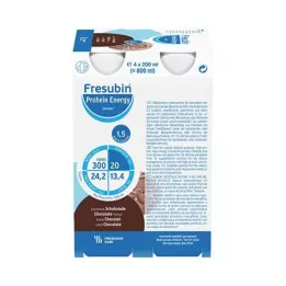 FRESUBIN PROTEIN Energi DRINK Sjokolade drikkeflaske, 4X200 ml