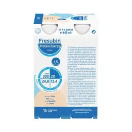 FRESUBIN PROTEIN Energi DRINK Drikkeflaske med nøtte, 4X200 ml