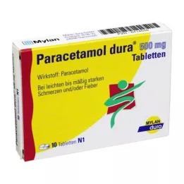 PARACETAMOL dura 500 mg tabletter, 10 stk