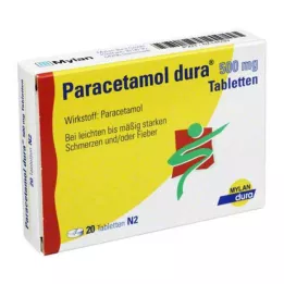PARACETAMOL dura 500 mg tabletter, 20 stk