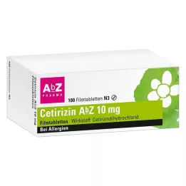 CETIRIZIN AbZ 10 mg filmdrasjerte tabletter, 100 stk