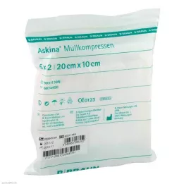 ASKINA Gaze komprimerer 10x20 cm steril, 5X2 stk