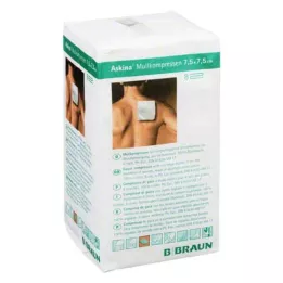 ASKINA Gaze komprimerer 7,5x7,5 cm usterile 8-lags, 100 stk
