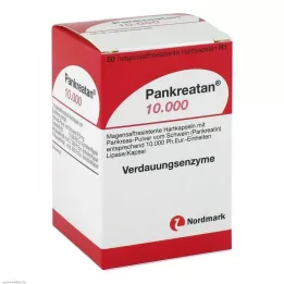 PANKREATAN 10 000 gastroresistente harde kapsler, 50 stk
