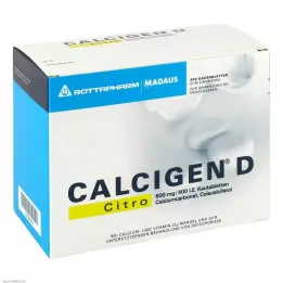 CALCIGEN D Citro 600 mg/400 I.E. tyggetabletter, 200 stk
