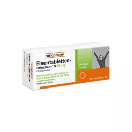 EISENTABLETTEN-ratiopharm N 50 mg filmdrasjerte tabletter, 50 stk