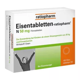 EISENTABLETTEN-ratiopharm N 50 mg filmdrasjerte tabletter, 100 stk