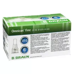 OMNICAN fin Penkanyle 31 G 0,25x6 mm, 100 stk