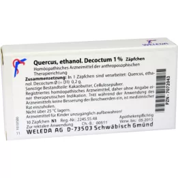 Quercus etanol.decotum 1% suppositorier, 10 stk
