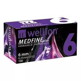 WELLION MEDFINE pluss pennåler 6 mm, 100 stk