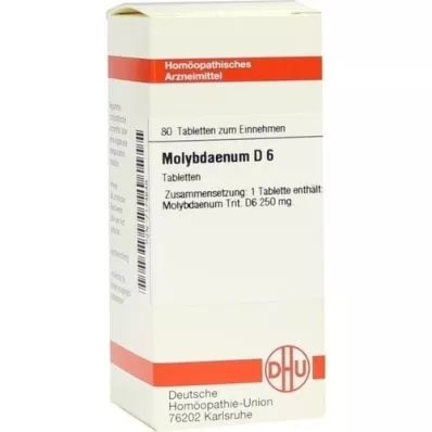 MOLYBDAENUM D 6 tabletter, 80 stk MOLYBDAENUM D 6 tabletter, 80 stk