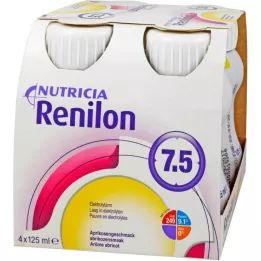 RENILON 7,5 Aprikossmak væske, 4X125 ml