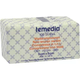 VLIESKOMPRESSEN 5x5 cm usteril 4-lags, 100 stk
