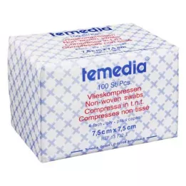 VLIESKOMPRESSEN 7,5x7,5 cm ikke-steril 4-lags, 100 stk