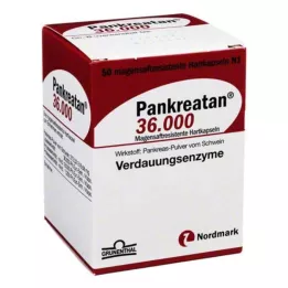 PANKREATAN 36 000 gastroresistente harde kapsler, 50 stk