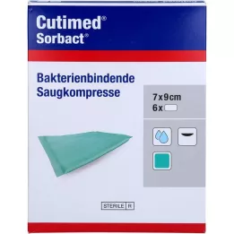 CUTIMED Sorbact absorberende kompresser 7x9 cm, 6 stk