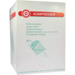 MULLKOMPRESSEN 10x10 cm steril 8-veis, 25X5 stk
