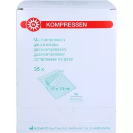 MULLKOMPRESSEN 10x10 cm steril 16-veis, 35X2 stk
