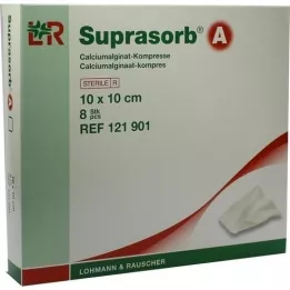 SUPRASORB En kalsiumalginat som omfatter.10x10 cm, 8 stk