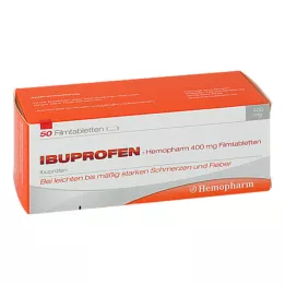 IBUPROFEN Hemopharm 400 mg filmdrasjerte tabletter, 50 stk