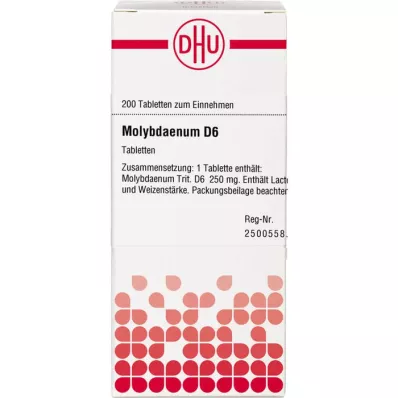 MOLYBDAENUM D 6 tabletter, 200 stk MOLYBDAENUM D 6 tabletter, 200 stk