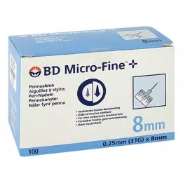 BD MICRO-FINE+ 8 pennåler 0,25x8 mm, 100 stk
