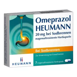 OMEPRAZOL Heumann 20 mg b.Sodbr.magesyrebestandige harde kapsler, 7 stk