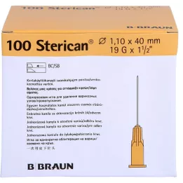 STERICAN Kanyler 19 Gx1 1/2 1,1x40 mm SB, 100 stk