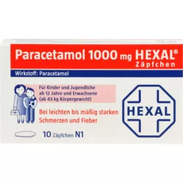 Paracetamol 1000 Hexal Suppositorier, 10 stk