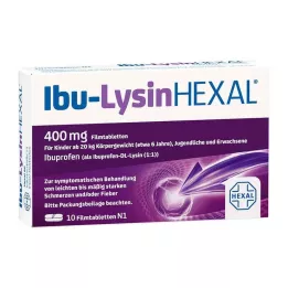 IBU-LYSINHEXAL Filmdrasjerte tabletter, 10 stk
