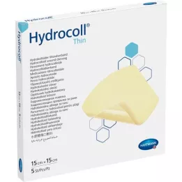 HYDROCOLL Tynn Wundverband 15x15 cm, 5 stk